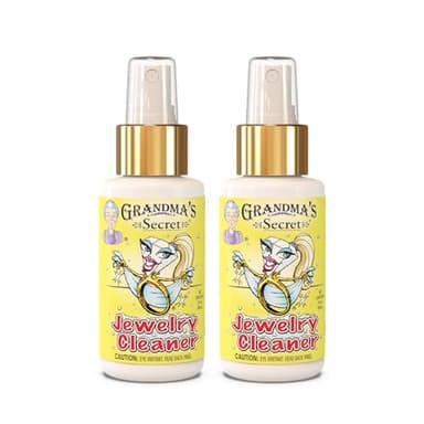 Grandma's Secret Gold and Silver Jewelry Cleaner Solution - Ammonia Free Gold Jewelry Cleaner Liquid for Silver, Diamonds, and Gemstones - Safe & Effective for Daily Use, 3 oz, 2 Pack