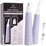 VG VOGCREST Nose Hair Trimmer for Women: Rechargeable 2 in 1 Ear Eyebrow Trimmer (Purple)
