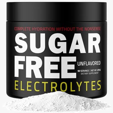Sugar Free Electrolytes – Rapid Hydration Powder, Zero Calorie, Essential Raw Electrolytes Blend, Keto Friendly with No Sugar, Raw Electrolyte Powder (Unflavored)