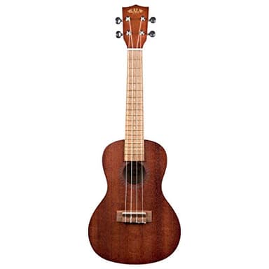 Kala Brand Music 15C Satin Mahogany Concert Ukulele Bundle with Bag, Tuner, Strap, and Strings (KA-15C-BNDL2006), Light Mahogany Stain