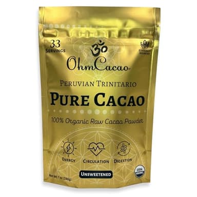 Pure Raw Organic Cacao Powder | Premium Ceremonial Grade Cacao | Natural Source of Flavanols, Magnesium, Iron & Theobromine | Sugar-Free Hot Cocoa Chocolate Drink & Baking Mix | Unsweetened - (33 Servings)