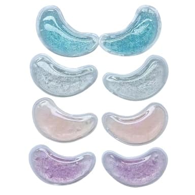 Reusable Under Eye Patches - 8PCS Hot & Cold Gel Eye Pads/Ice Pack for Puffy Eyes, Dark Circles & Eye Bags | Cooling Sleep Mask & Soothing Compress