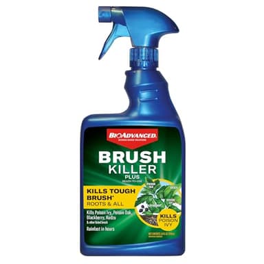 BioAdvanced Brush Killer Plus, Ready-to-Use Weed Killer Sprayer, 24 oz â€“ Kills Tough Brush Roots & Poison Ivy