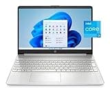 HP 15.6" FHD Laptop, Intel Core i3-1215U, 8GB RAM, 256GB SSD, Silver, Windows 11 Home, 15-dy5131wm