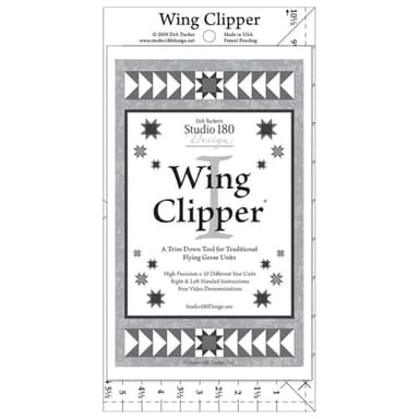 Studio 180 Design | Deb Tucker’s | Wing Clipper™ Quilting Tool – Trim Down for Perfect Flying Geese Units Every Time | 10 Sizes, Oversize & Trim Method, Acrylic Ruler