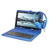 Craig CMP840 BUN-BL-HD Quad Core 10.1 in. Tablet with Keyboard Case & Headphones in Blue