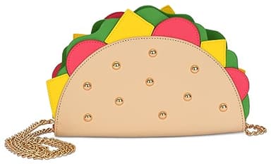 iscream Tasty Taco Crossbody 9.5" x 6" Purse in Faux Leather with Zipper Closure and Removable Strap