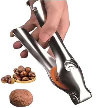 Chestnut Cutter Stainless Steel, Chestnut Cracker Tool, Chestnut Quick Opener, Chestnut Peeler, with Silicone Pad,Multifunctional Walnut Nut Cracker with Bottle Opener