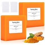 Nicgou Honey Glow Lemon Turmeric Kojic Soap Bar, Turmeric Soap Bar for Face ＆ Body，Natural Turmeric Handmade Soap for All Skin Types (2pcs)