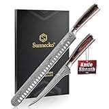 Sunnecko Professional BBQ Carving Knife Set, Slicing and Boning Knife for Meat Cutting,German High Carbon Stainless Steel Carving Knife for Meat and Turkey.
