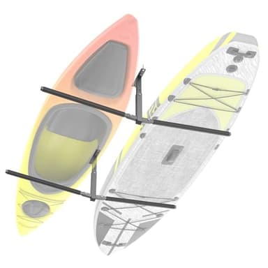 WALMANN Ceiling Kayak Storage Rack for Garage, Heavy-Duty Overhead Kayak Hanger Holds 2 Kayaks, Snowboards, Surfboards, Paddleboards & SUPs, Space-Saving Ceiling-Mount Storage Rack