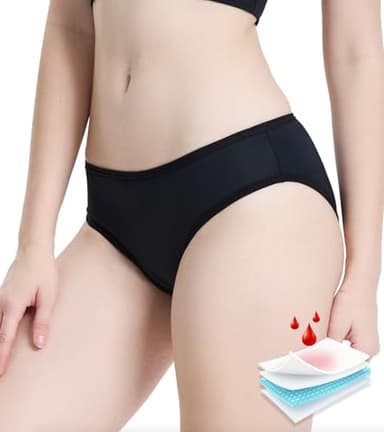 Jayloa Period Swimwear Bikini Menstrual Leakproof Swim Bottoms Period Swim Bottoms for Women Girls Teens Black