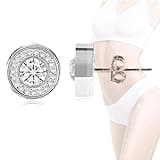 Lymphatic Magnetology Earrings For Women, Halolux Lymphvity Germanium Drainage Therapy Infrared Bead Negative Ion Lymph Detox Earring Stud Earrings Round Rhinestone Jewelry Gift (silver)