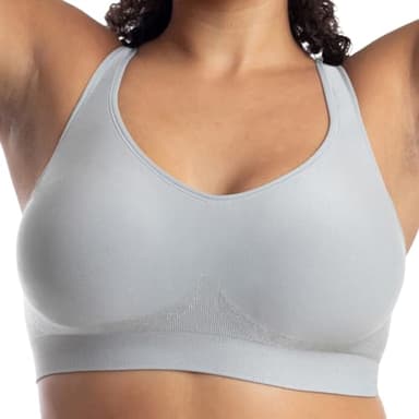 Underoutfit Wireless Bra for Women - Adjustable Straps, No Underwire - Everyday Comfort Bra - Plus Size, Grey