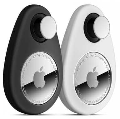 for Airtag Holder for Kids Hidden 2 Pack GPS Tracker Case, Anti-Removal Security Air Tag Case with Pins, GPS Cover Suitable for Children, Elderly, Pets, Backpack, Luggage (Black, White)