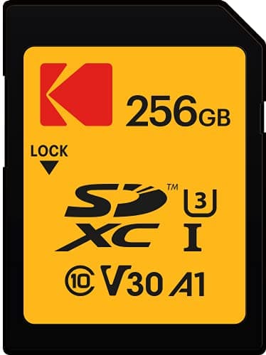 Kodak SDXC Card 256GB UHS-I U3 V30 Ultra - Up to 95MB/s Max Read Speed - Write Speed 85MB/s Max - Storage of 4K Ultra HD Videos and HD Photos - SD Card