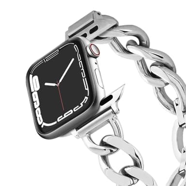 CASETiFY Chain Bracelet Watch Band [Premium Stainless Steel] Compatible with Apple Watch Series 1-10, SE - 38/40/41/42mm - Silver