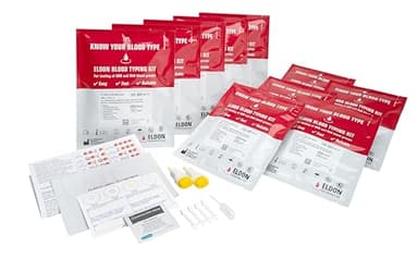 Eldoncard Blood Typing Kit, 10 Test Pack, Rapid Blood Typing Kit, Know Your Blood Type, Accurate Home Blood Type Test Kit, Determine A, O, B, RHS-D Negative & Positive Groups, Home Health Tests