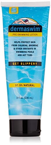 DERMASWIM Pre-Swim Lotion for Chlorine Protection – 8 fl oz | 97.5% Natural & Paraben-Free | Vitamin-Enriched with Aloe & Green Tea | Shields & Moisturizes Skin Before Swimming in Pools or Hot Tubs