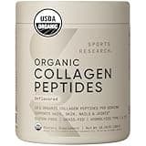 Sports Research® Organic Collagen Peptides - Hydrolyzed Type I & III Collagen Protein Powder Sustainably Sourced from Grass-Fed Bovine - Unflavored, Organic Certified & Gluten Free - 30 Servings