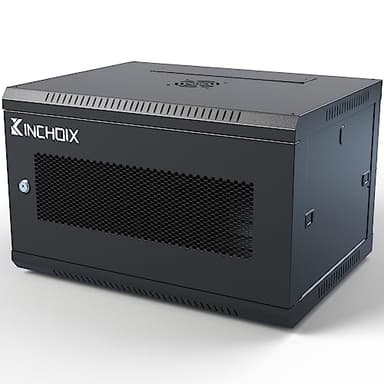 Kinchoix 6U Server Cabinet Wall Mount Network Rack Enclosure Cabinet Enclosure for Computer Data Networking Electronic Equipment, Removable Side Panels 14.5in Depth