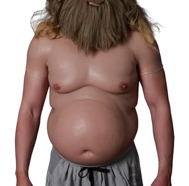 SMITIZEN Silicone Beer Belly Suit Plus Fat Suit Fake Realistic Big Padded Upper Bodysuit Costume Dress Up Halloween Cosplay (Natural)