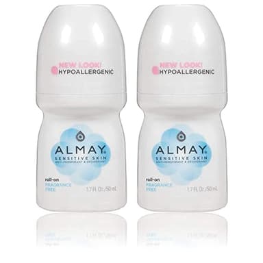 ALMAY Anti-Perspirant & Deodorant Sensitive Skin Roll-On, 1.7 Oz (Pack of 2)