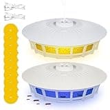 Flea Traps for Inside Your Home, Flea Sticky Trap with 10 Sticky Refill Discs & 4 Light Modes Electric Flea Light Trap for Indoor Outdoor, Carpet Flea Killer Catcher for Fleas Flies Moths Bed Bug (2)
