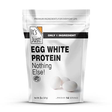 It's Just! - Egg White Protein Powder, Made in USA from Cage-Free Eggs, Dried Egg Whites (Unflavored, 8oz)