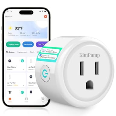 KimPump WiFi Smart Plugs, App Controlled Plug Compatible with Alexa and Google Home, Wireless Outlet Plug with Timer & Schedule, 2.4GHz Wi-Fi Only Smart Socket Outlet FCC Listed for Home
