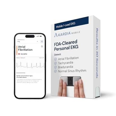 KardiaMobile 1-Lead EKG Monitor, Medical-Grade FDA-Cleared Personal Heart Monitor, Detects Normal, AFib & Arrhythmias, 30 Second Results, Works with Most Smartphones, HSA&FSA Eligible