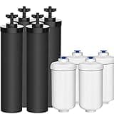 Water Filter Replacement for Berkey - 4 Black and 4 Fluoride Filters for Water Filtration System