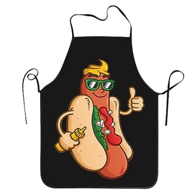 Shuwekk Hot Dog Apron for Vending Cart, Funny Thumb Up Design for Adults, Adjustable Bib With Extra Long Ties