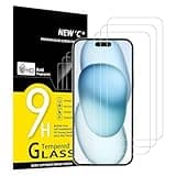 NEW'C 3 Pack Designed for iPhone 15, iPhone 15 Pro (6.1 inches) Screen Protector Tempered Glass,Case Friendly Ultra Resistant