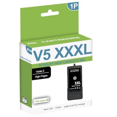 AITERJET High Premuin ReManufactured Ink Cartridge Replacement for Verite 5 XXXL for Verite 55W ECO Verite 55 Eco Verite 65XXXL Verite 55XXXL Plus (1 Black1 Pack)