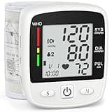 Blood Pressure Monitor Digital Wrist BP Machine Automatic Adjustable Cuff ( 5.3 to 7.7 in) with 2 Users 180 Memory Voice Broadcast Large LCD Display USB Charging Cable Carrying Case