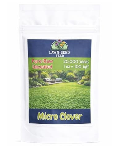 Micro Clover - (1oz) Un-Coated, 20,000 Total Seed - Covers Up to 100 Sqft! Transform Your Lawn with Seeds That are Eco-Friendly, Low-Maintenance, and Drought-Tolerant.