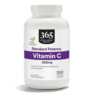365 by Whole Foods Market, Standard Potency Vitamin C 500mg, Vegan, 250 Tablets