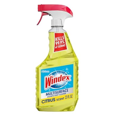 Windex Multipurpose Cleaner Disinfectant Spray Bottle, Packaging Designed to Prevent Leakage and Breaking, Surface Cleaning Spray, Citrus Fresh Scent, 23 Fl Oz