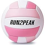 RUN2PEAK Soft Pink Volleyball Ball Gifts for Teen Girls Kids Youth Team Beginners Durable Volleyballs for Outdoor Indoor Beach Pool Water Play Official Size 5 Training Practice Volley Ball