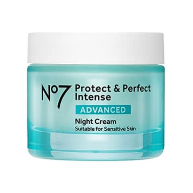 No7 Protect & Perfect Intense Advanced Night Cream - Vitamin E & Shea Butter Face Cream - Fine Line Reducing Moisturizer with Collagen Peptide Technology (1.69 fl oz)