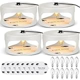 Qualirey 4 Pieces Flea Traps with 8 Sticky Disc 12 Bulbs 4 Electric Wires Flea Traps for Inside Your Home Safe Flea Light Trap for Indoor Safe to Pets (Round Flea Trap,White)