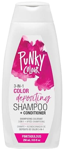 Punky Colour 3-in-1 Color Depositing Conditioner & Hair Cleanser – Pinktabulous, Semi Permanent Hair Color, Temporary Hair-Dye, Sulfate-Free, Vegan, 8.5 fl oz