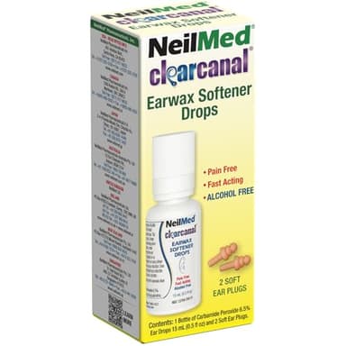 NeilMed ClearCanal Earwax Softener Drops 15mL-Non-irritating. Easy, Safe, Gentle Way to Soften, Loosen, and Remove Excessive Built-up Ear Wax