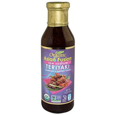 Asian Fusion Low Sodium Teriyaki Sauce, 15 Ounce - Non-GMO, Organic Certified, Kosher & Gluten Free