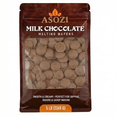 ASOZI Milk Chocolate Melting Wafers - 5 Pound Premium Quality Melting Wafers Easy Melt Chocolate for Dubai Chocolate Bars, Baking, Candy Making & Confections