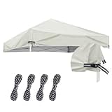 10x10 Adjustable Pop Up Canopy Replacement Top - Heavy Duty Canopy Tent Cover, with Waterproof Silver Coated, for Outdoor Garden Picnic Camping Sun Shade, White (Top Only)