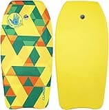 Classic 33 Inch Bodyboard (Geometric) - EPS Core, HDPE Slick, Crescent Tail, Graphic Slick, Includes Leash for Men, Women, Kids - Durable, Surfing Waves Ocean Summer Fun Beach Water Body Board