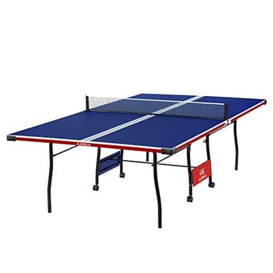JOOLA 15mm Indoor Ping Pong Table with Quick Clamp Table Tennis Net Set - Single Player Playback Mode - Regulation Size Compact Storage Ping Pong