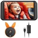 Babyvue USB Baby Car Camera Plug-Play, 4.5" 1080P Easy Setup Backseat Camera with Flexible 360 Rotation, Clear Picture Rear Facing Car Seat Baby Monitor
